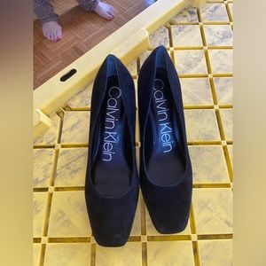 Calvin Klein Black Square Toed Pumps